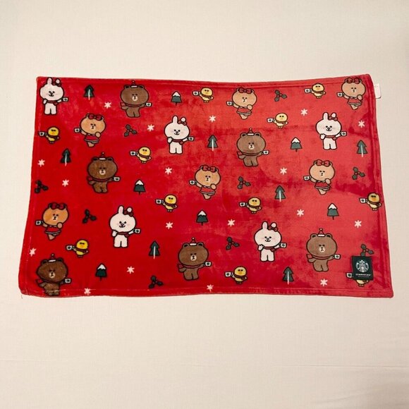 Starbucks Line Friends Brown Limited Edition Holiday Blanket 40 x 26 Inch - Picture 1 of 16